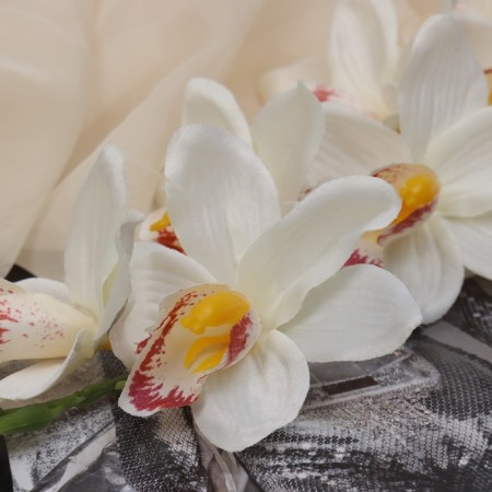 Artificial flowers "Cambria" 9x71 cm, white-1