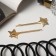 Hair set "Liora" (8 elastic bands, 2 invisibility 6 cm) stars, black and gold