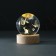 Souvenir Glass backlight "Ball. Butterfly" d = 6 cm stand wood, usb
