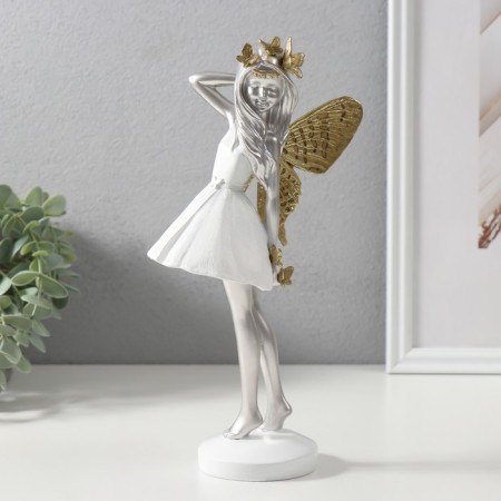 Polystone souvenir "Girlfriend in a white dress" gold 11.5x8.5x25 cm