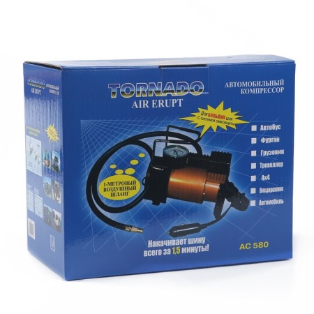 Automobile Tornado compressor AS-580M, 14 A, 30 l/min, 12 V, 7 atm/100 psi-6