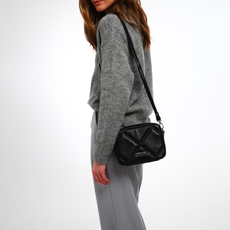 Women's bag over the shoulder Textura, small size, black color-8