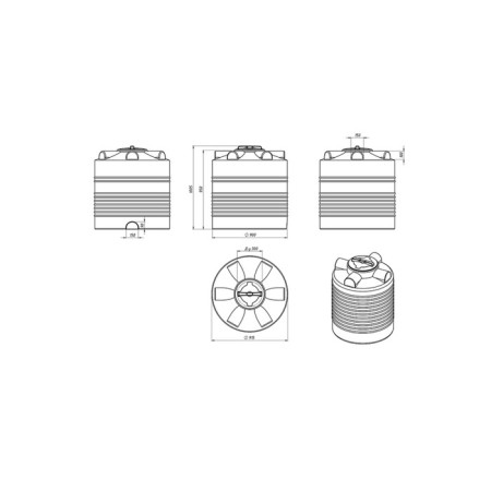Cylindrical capacity, Evl series, 300 l, blue-1