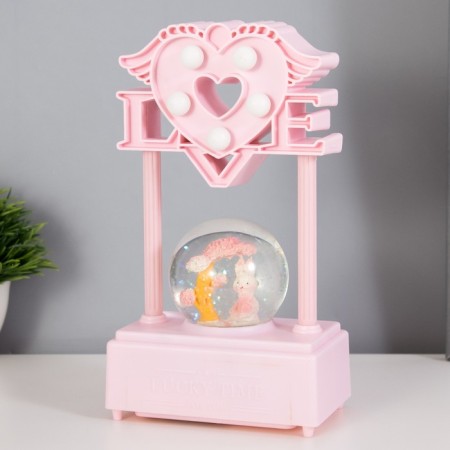 Night -bend musical "Snow Shar" 5XLED from batteries 3AAA pink 6.5x11x21cm Risalux