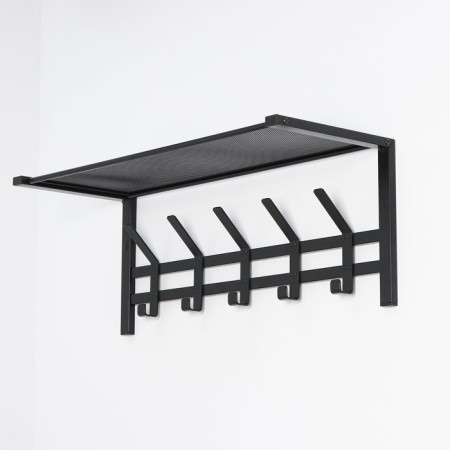 Ban with the Toronto 21 shelf, 67 × 27 × 27 cm, 5 double hooks, black color