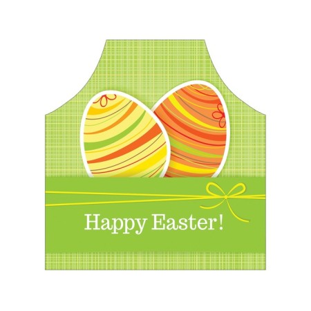 Apron kitchen with a photo print "Striped Easter Eggs", adjustable, size OS-2
