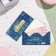 Money envelope "Congratulations!" Blue background, patterns, 16.5x8 cm