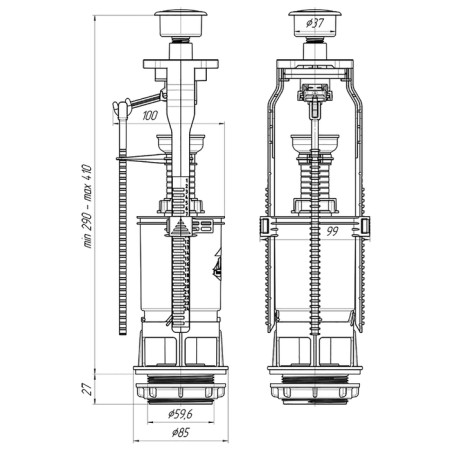 Awestern reinforcement for the “Economy” tank WC7030, white button-3