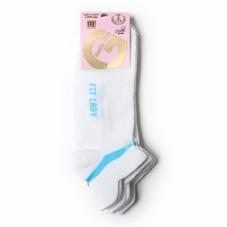 Set of female socks (3 pairs), white color, size 23-25-3