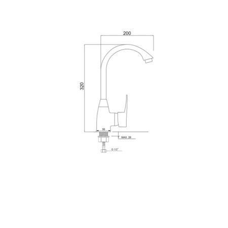 Kitchen mixer "RMS" PL5-017F, single-leaf, cartridge 40 mm, ABS plastic, white-1