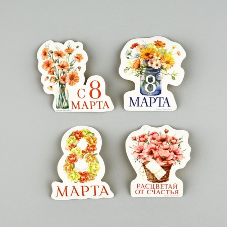 Set of stickers "March 8", 5 x 5 cm-1