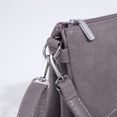 Bag Cross-Bodi with a zipper, gray color-5