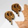 Acryl Earrings "Smiley" Dreaming, Yellow color in ferrous metal