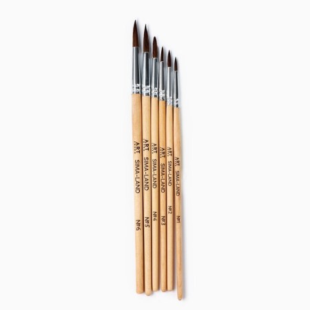Drawing brush set 6 pcs. Squirrel No. 1.2,3,4,5,6 "Mona Lisa"-1