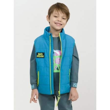 Vest for boys, height 104 cm, blue color-4