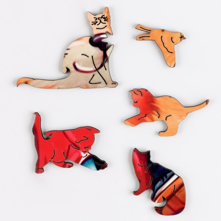 Puzzles wooden figured children's “Cat on a moped”, 96 elements-6