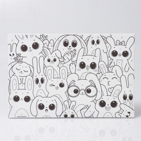 Picture on numbers for children "Funny Zaychat", 20 x 30 cm-3