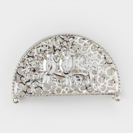 Decorative napkin "Birds", 14 × 4.5 × 8.5 cm, silver color-3