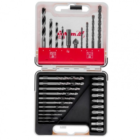 Set of drill and bit Matrix Pro 725631, 31 item, metal drill/concrete/wood, bats-3