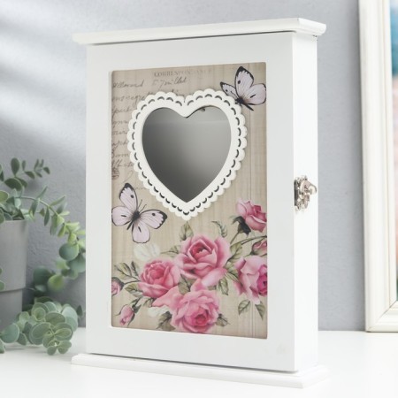 Klyuchnitsa tree 6 hooks "Rose. Butterfly. Heart" 29.5x22x6 cm-2
