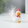 Souvenir Polystone "White Cockerel with pink egg" 5x4x6.5 cm