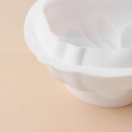 Form for baking and mousse desserts Konfinetta "Heart with a bow", 19 × 17 × 6.5 cm, white color-4