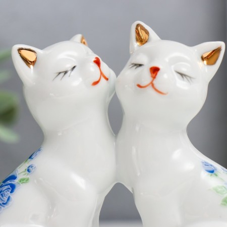 Souvenir ceramics "2 kitten in a flower" 9.5x4.5x10.6 cm-4