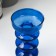 Glass of glass per 1 candle "Figure" blue 14.5x7x7 cm