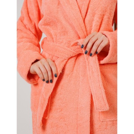 Women's bathrobe, with a shack, size 48-50, peach color-3
