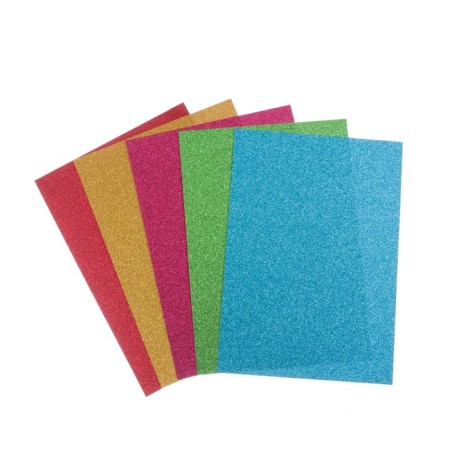 A set of color offset paper "Shine", A4, 5 pcs, mix 80 g/m2, 21x29.7 cm, self -adhesive