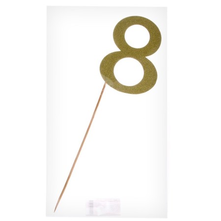 Topper in the cake "8", color gold-2