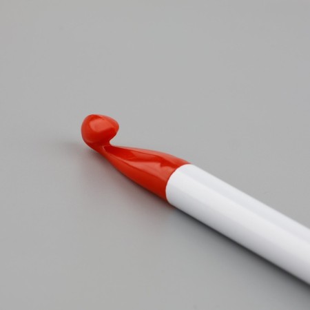 Knitting hook, d = 8 mm, 16 cm, white/red color-3