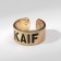 Ring with the inscription kaif, the color is gold, dimensionless