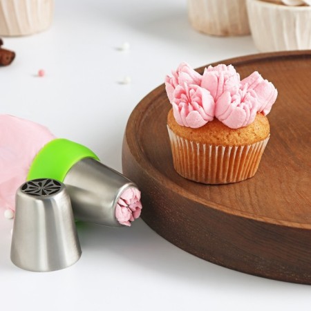 Confectionery nozzle "Summer", d = 3.7 cm, 2 cm exit, stainless steel-1