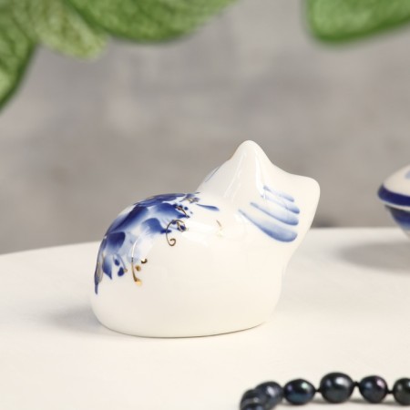 Souvenir "Murka", 7 x 4.5 x 6 cm, gzhel, cobalt, gold-2