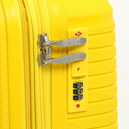 Small suitcase 20 "On a zipper, code castle, 4 wheels, yellow color-3