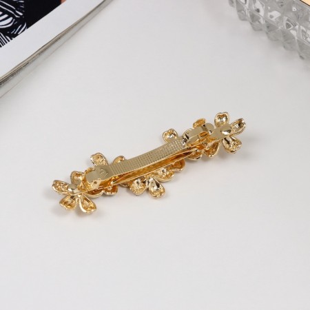 Hair hair clip "Olven" flowers, 6.5 cm, gold-1