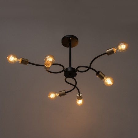 Ripley chandelier 6he27 40W black and gold 55x55x40 cm-2