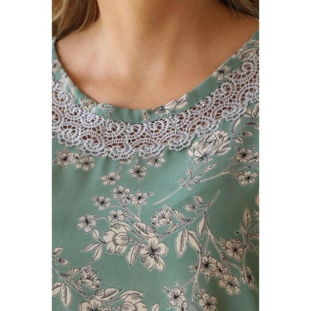 Female blouse, size 50, green color-1