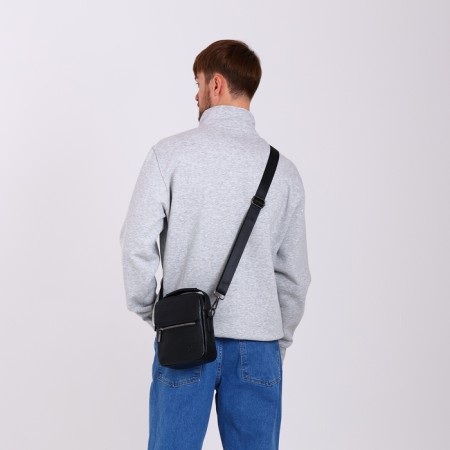 Male bag, guran tomp, artificial leather, black color-5
