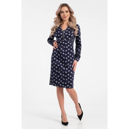 Female dress, size 42, blue, white color-4