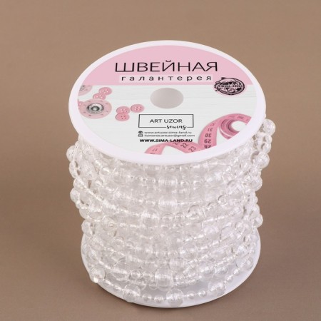 Beads on threads, 8 mm, 9 ± 1 m, the color is transparent-3