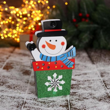 Christmas tree decoration "Snowman - Gift" 9.5x17 cm