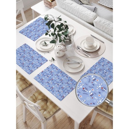 Set of napkins for setting the table "Winter evening", rectangular, size 32x46 cm, 4 pcs-1