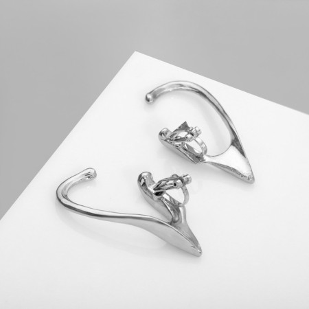 Earrings "Kuffa" Elf, silver color-2