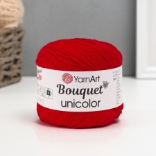 Пряжа "Bouquet Unicolor" 100% хлопок 200м/100г (3217 красный)