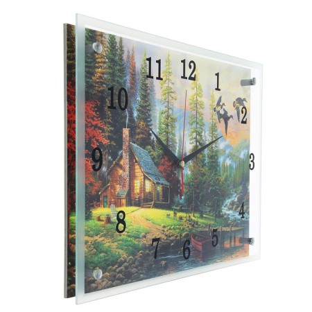 Carty clock is wall, series: nature, "House by the Water", 30x40 cm-1
