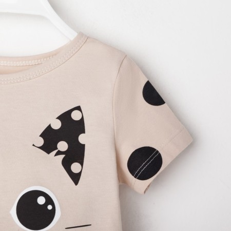 Футболка для девочки KAFTAN "Kitten" р.32 (110-116), бежевый-10
