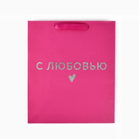 Laminated vertical packet “With Love”, Glitter, ML, 23 × 27 × 11.5 cm-3
