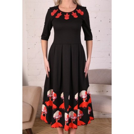 Female dress, size 50, black color-12